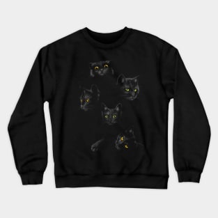 Dark cats in the dark Crewneck Sweatshirt